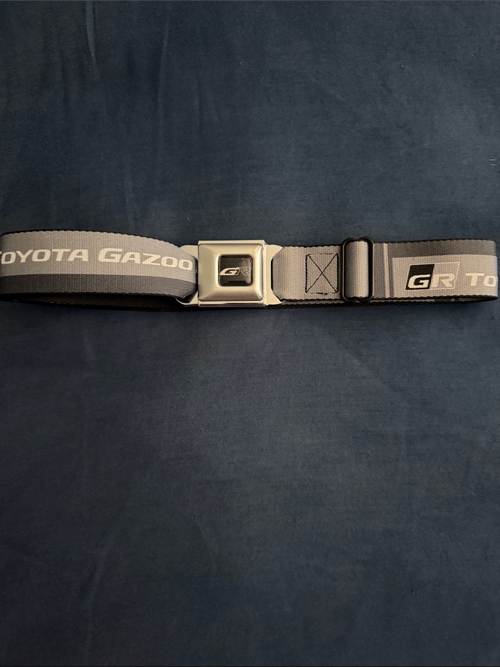 Toyota Gazoo Racing Gray Adjustable Seatbelt Belt with GR Metal Buckle